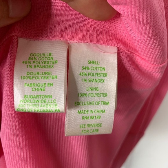 Lilly Pulitzer Sleeveless‎ Sheath Dress Gold Trim Pink Cotton Blend Size Small - Picture 5 of 6